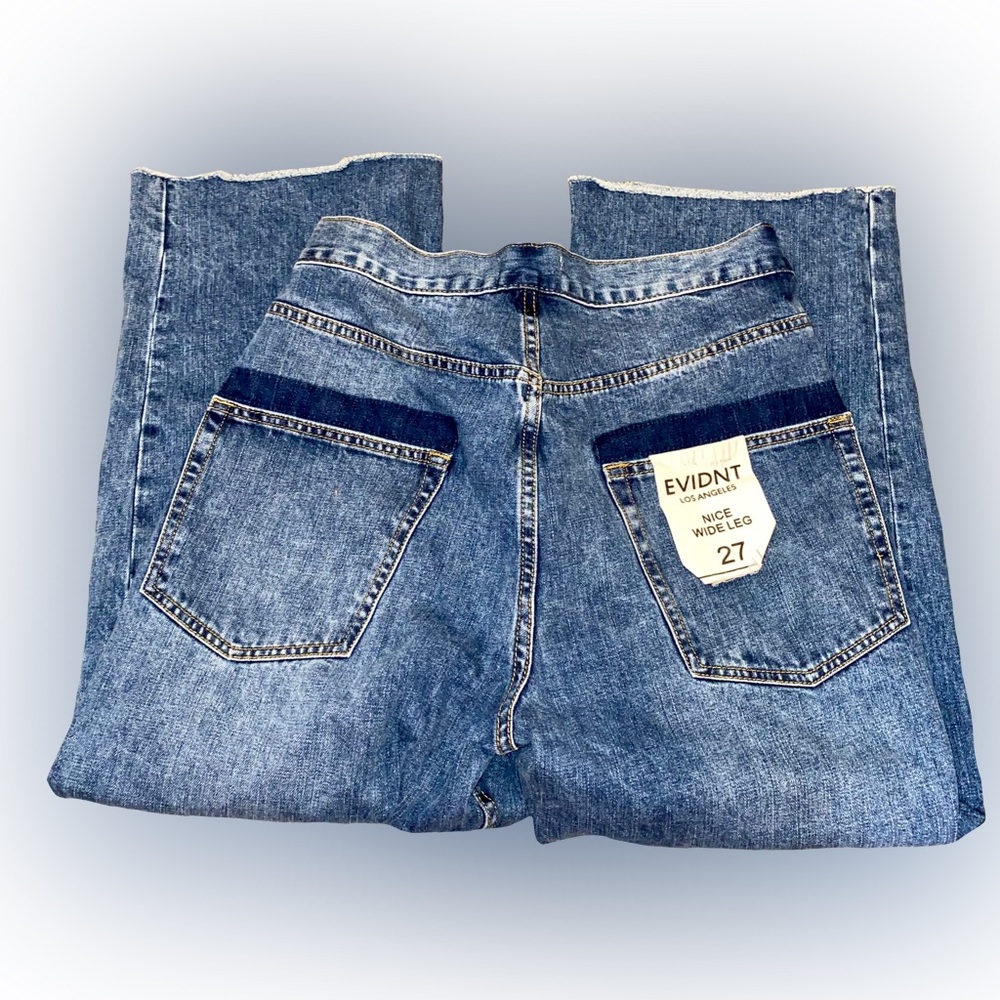NWT EVIDNT HIGH-RISE ASYMMETRICAL DENIM JEANS // SIZE 27💙